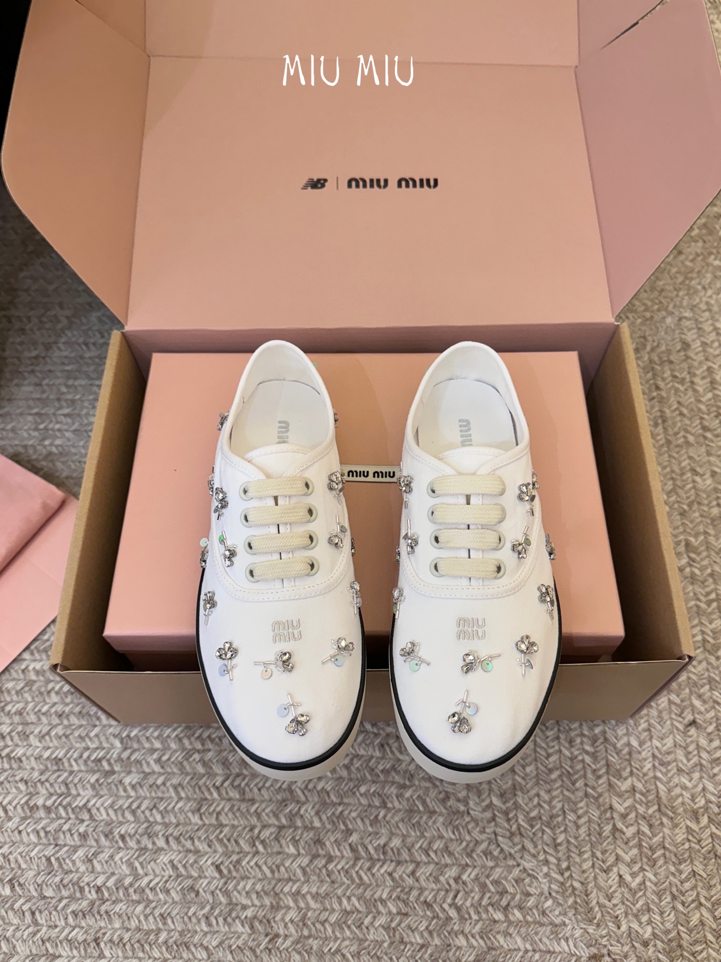Miu Miu Embroidered Women Sneakers - Image 1