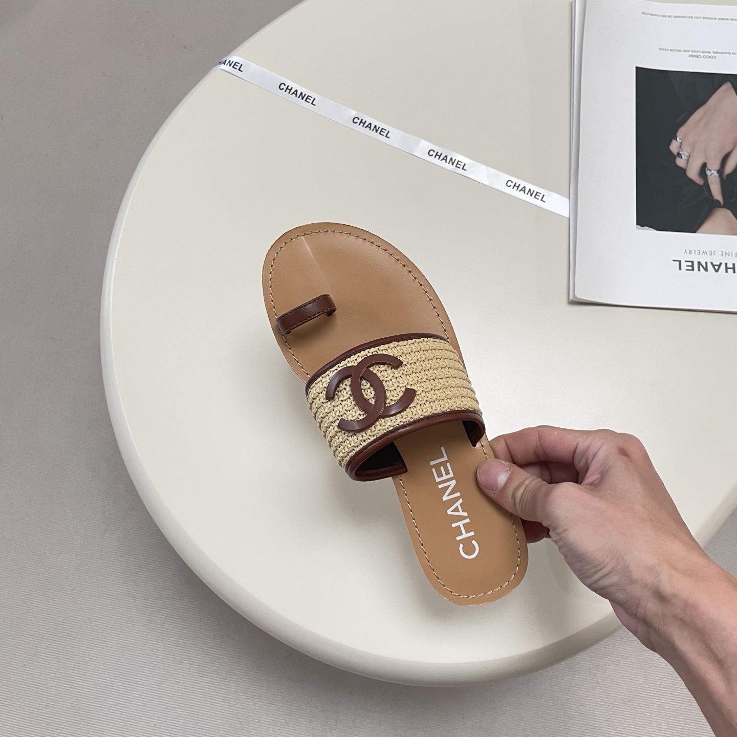 Chanel 26P Woven Thong Sandals - Image 12