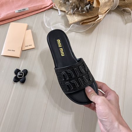 Miu Miu 26p Woven Flat Sandals - Image 7
