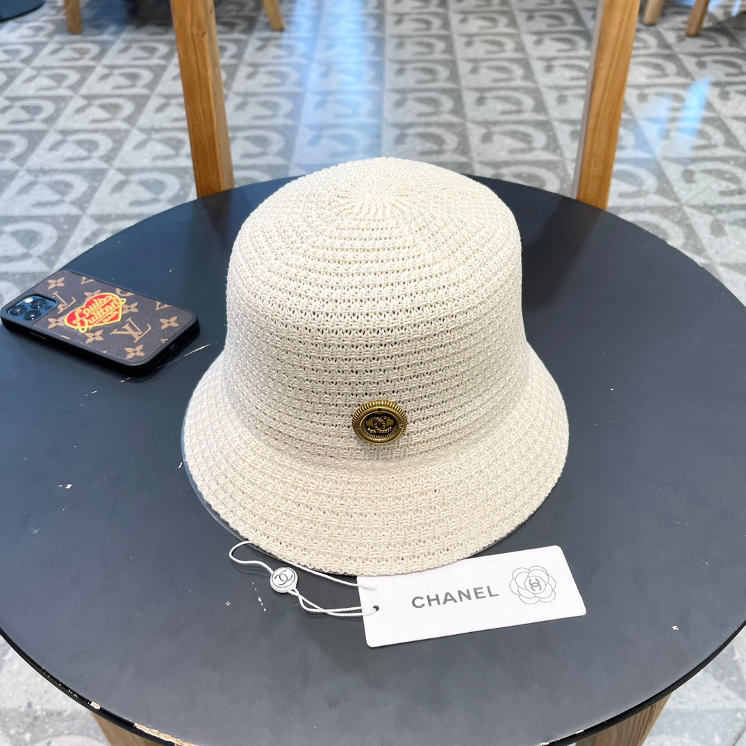Chanel Hollow Breathable Fisherman's Hat Sunhat - Image 1