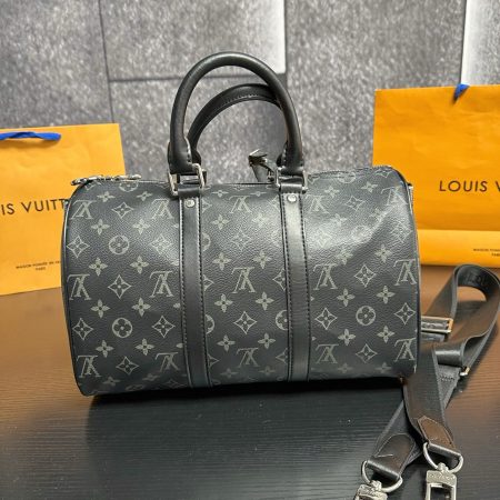 LV Keepall Bandoulière 35 Monogram Eclipse Bag - Image 3