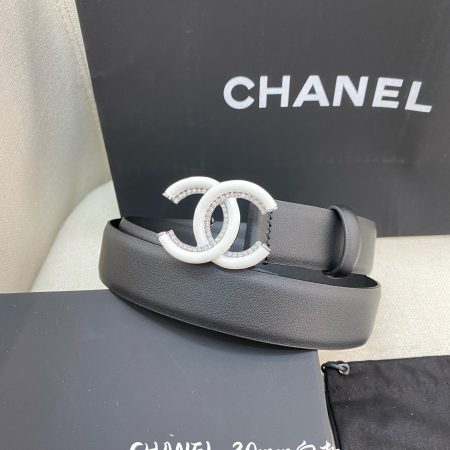 Chanel Belt With Double C Buckle Black Women Belt 30MM