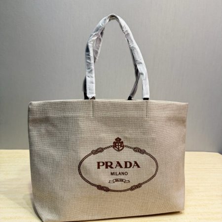 Prada Raffia Tote Bag - Image 6