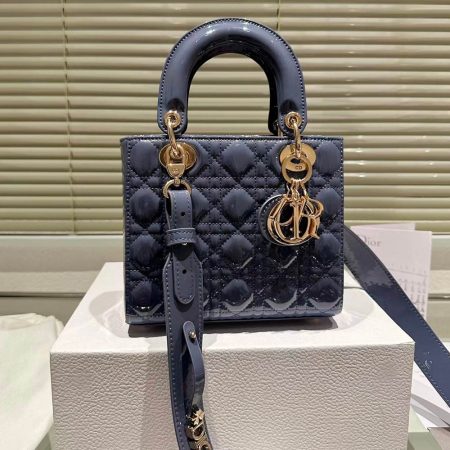 Dior Small Lady Bag - Lacquered Calfskin - Image 8