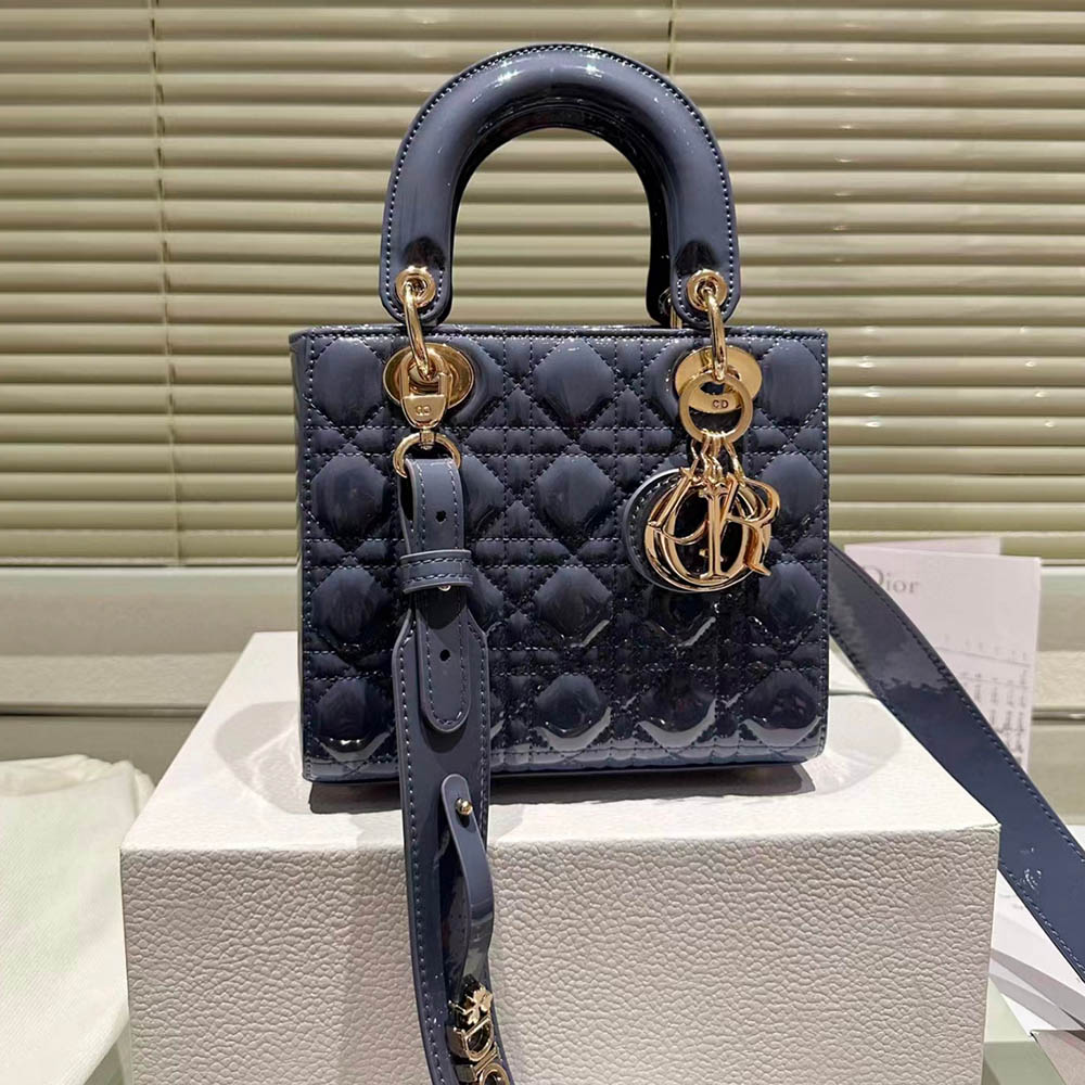 Dior Small Lady Bag - Lacquered Calfskin - Image 8