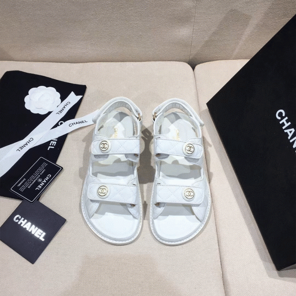 Chanel  Flat Velcro sandals Slide