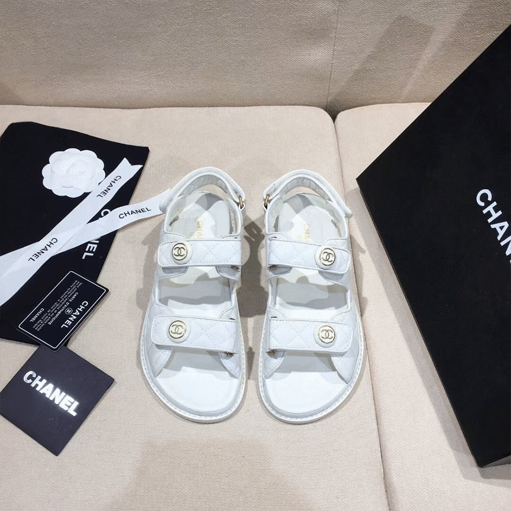 Chanel  Flat Velcro sandals Slide - Image 3