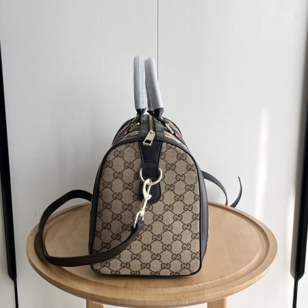 Gucci Canvas Boston Tote Bag - Image 5