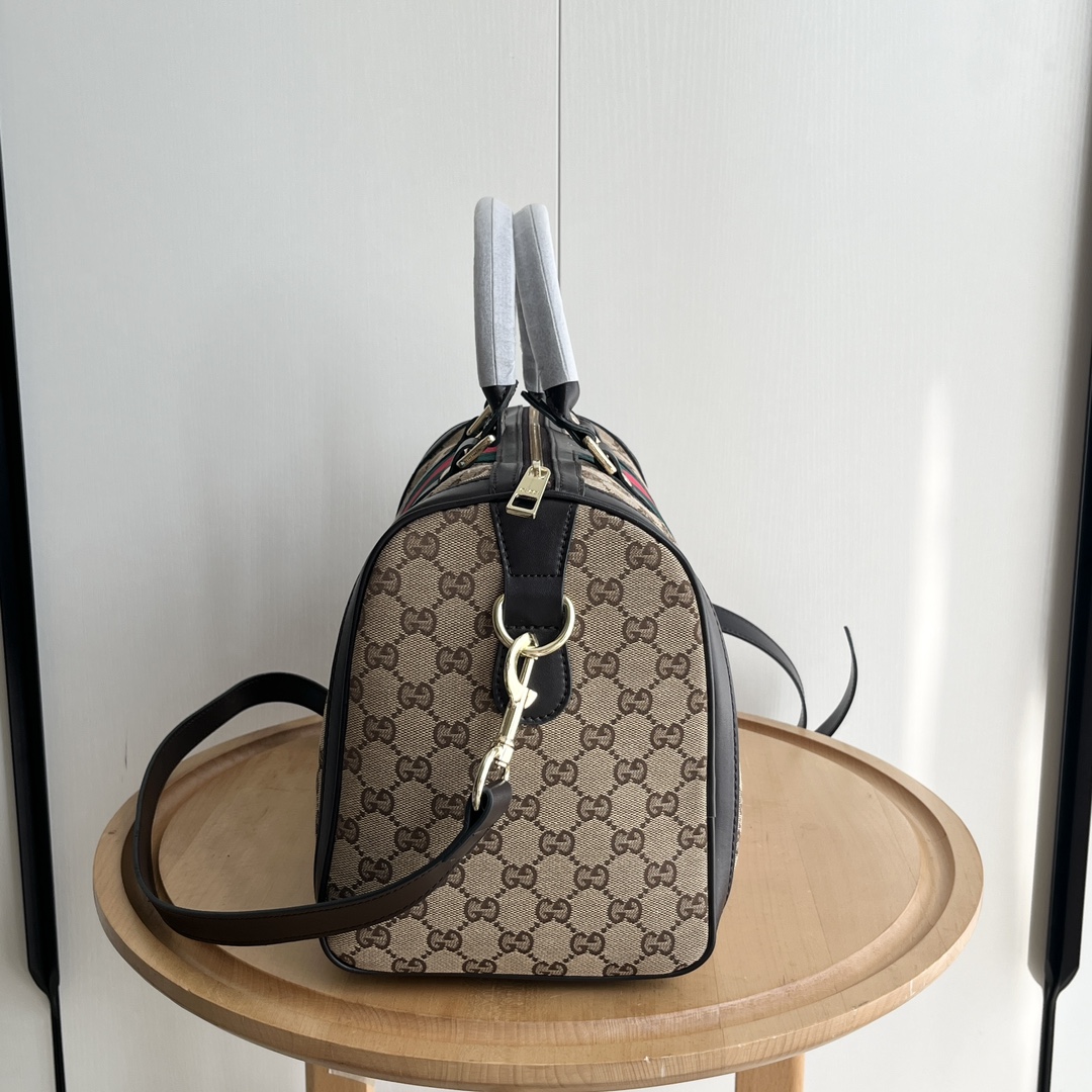 Gucci Canvas Boston Tote Bag - Image 5