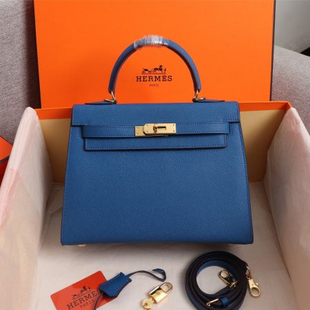 Hermes Kelly Gold Buckle Bag-Epsom - Image 9