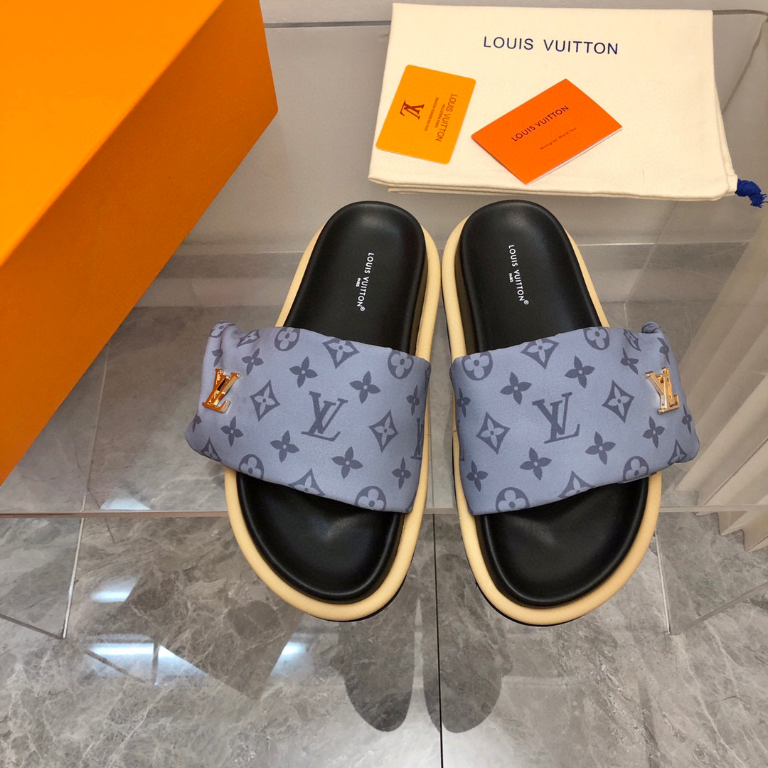 LV Pollow Nylon Velcro Slide Sandal - Image 6