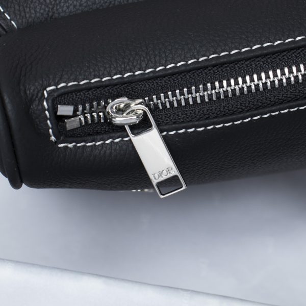 Dior Saddle Bag Black Grained Calfskin With Dior And Shawn Signature 1ADPO093YZS_H10E