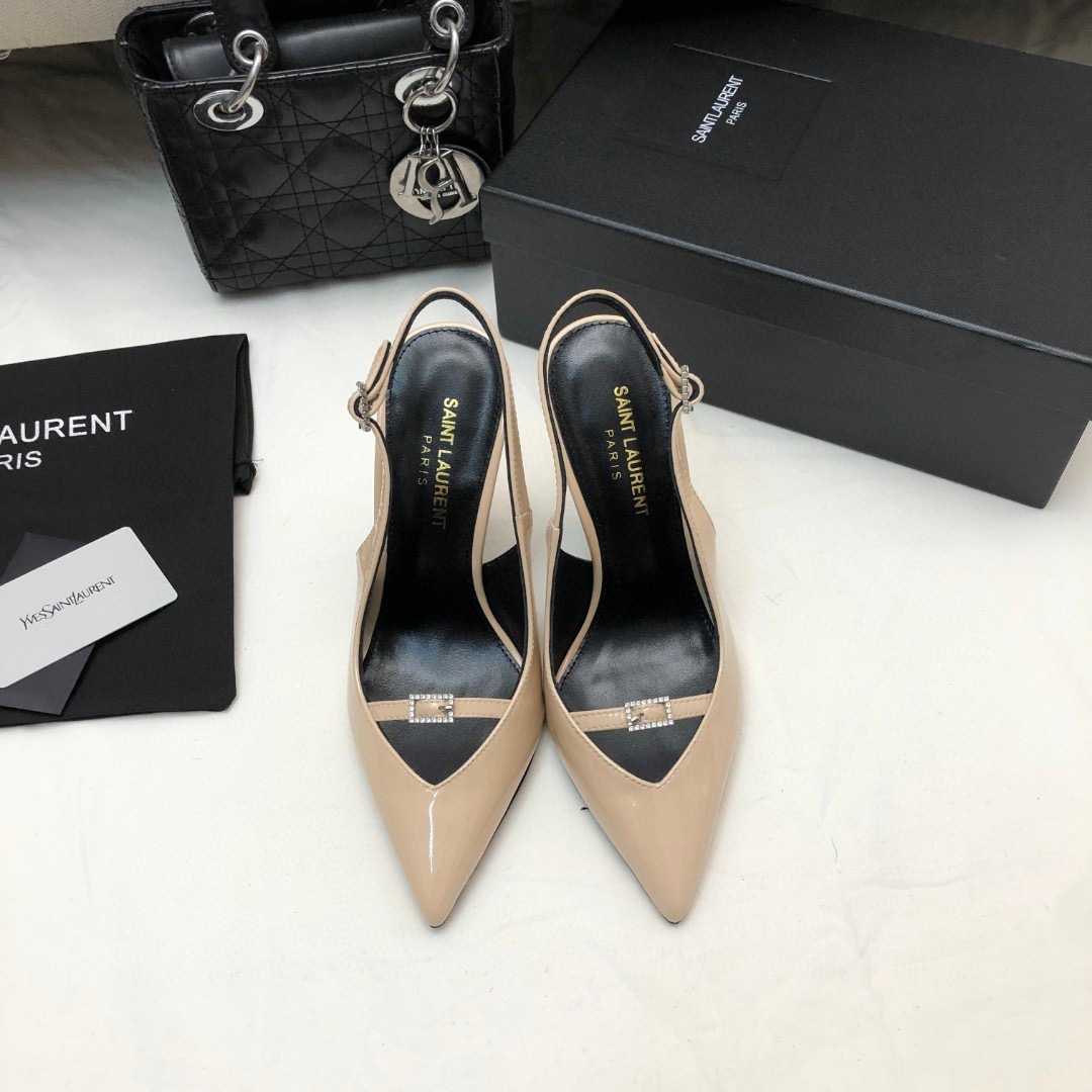 YSL Patent Leather Slide Heels with Buckle – 10.5CM - Image 4