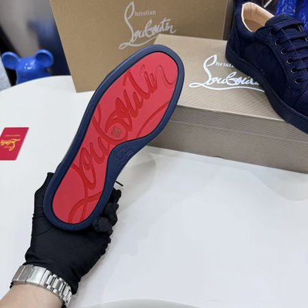 Christian Louboutin Navy Suede Couple's Shoes - Image 6
