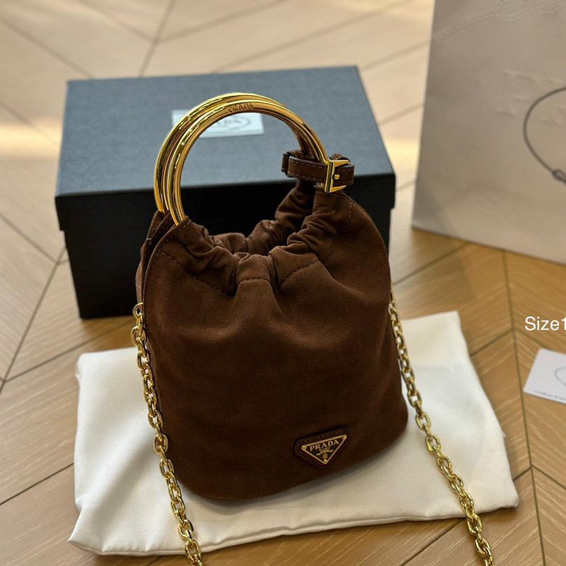 Prada Brown Suede Mini Bag - Image 3