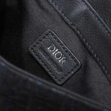 Dior Shoulder Body Bag Oblique Saddle Messenger Pouch Black - Image 9