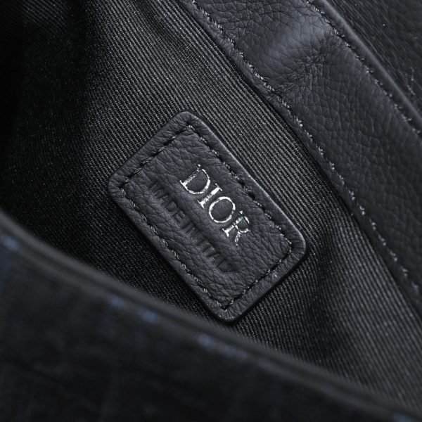 Dior Shoulder Body Bag Oblique Saddle Messenger Pouch Black