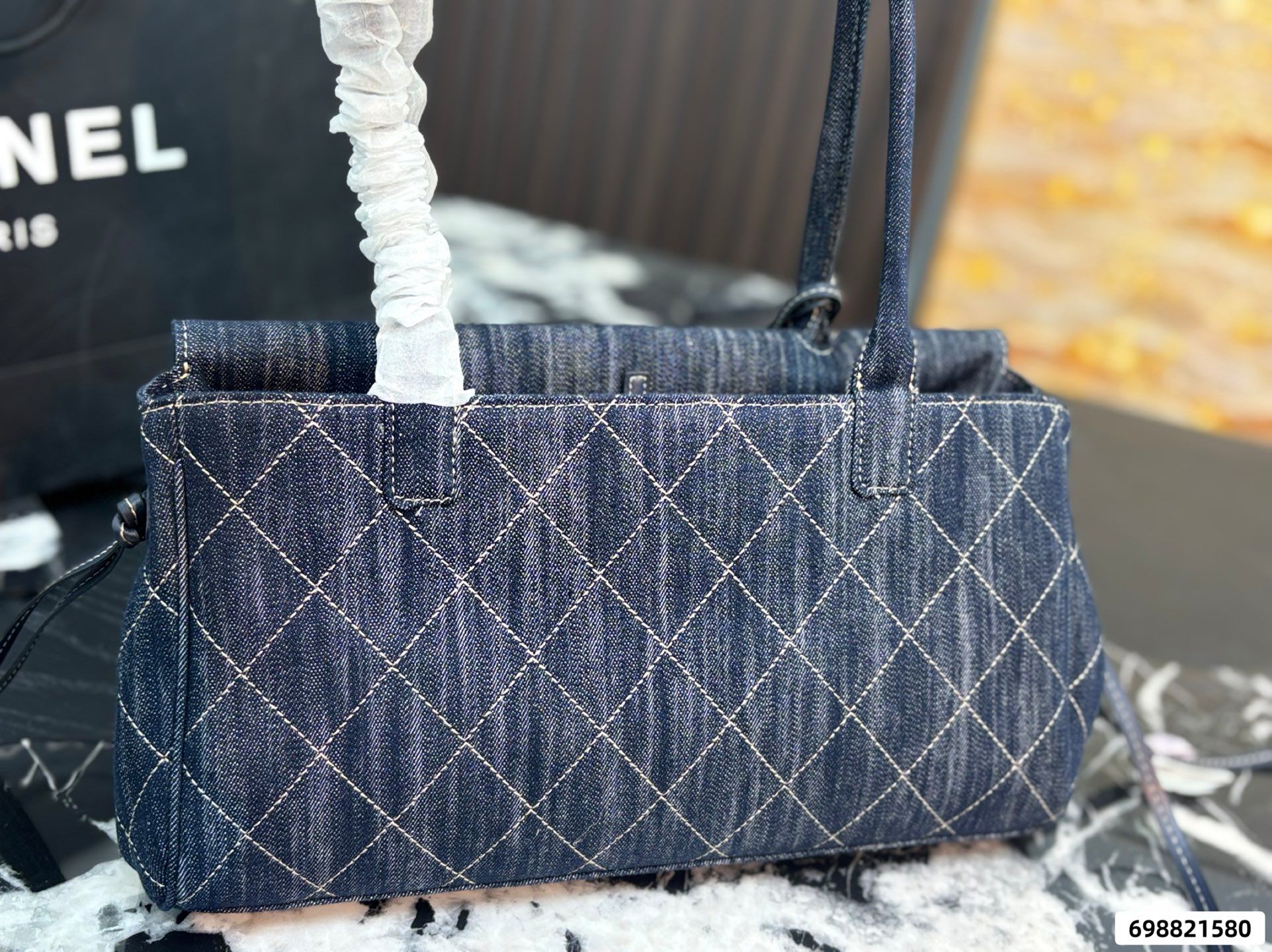 Chanel 26S Denim Baguette Bag - Image 5