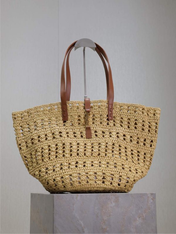 YSL Saint Laurent PANIER Medium bag in raffia