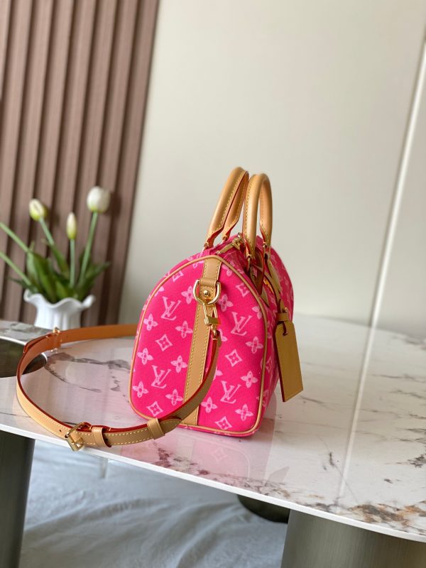 LV Speedy Bandoulière 25 Monogram Anniversary Canvas Bag Red