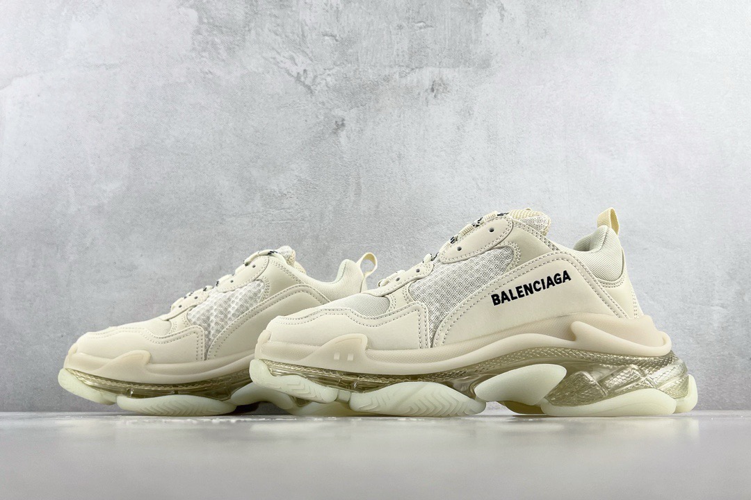 Balenciaga Triple S Clear Sole Sneakers Beige Mirror Version 10A - Image 1