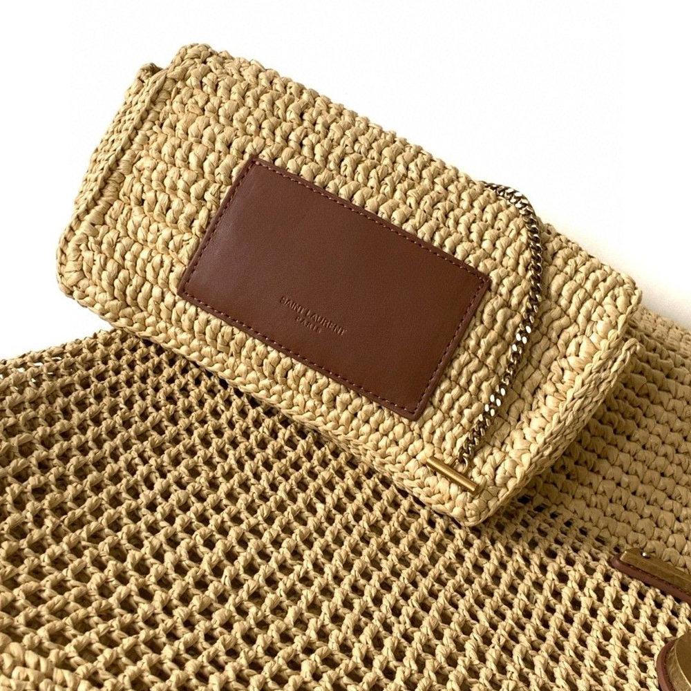 YSL Saint Laurent Raffia Icare Shopping Tote Bag - Image 7