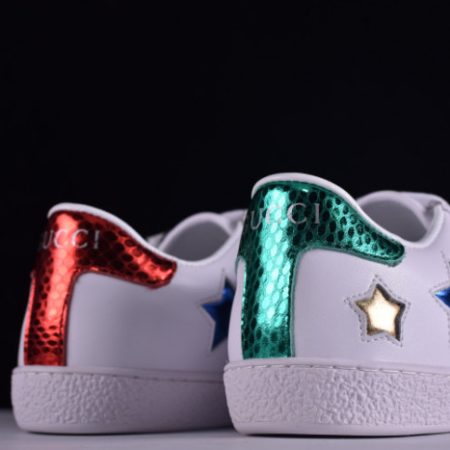 Gucci Ace Embroidered Low-Top Sneaker WITH COLORFUL STARS 431942-A38G1 - Image 4