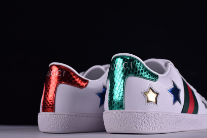 Gucci Ace Embroidered Low-Top Sneaker WITH COLORFUL STARS 431942-A38G1 - Image 4