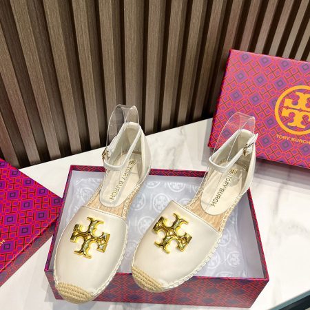 Tory Burch Eleanor D'orsay Stylish Flip-flops With Hemp Bottoms Sandals Slide - Image 3