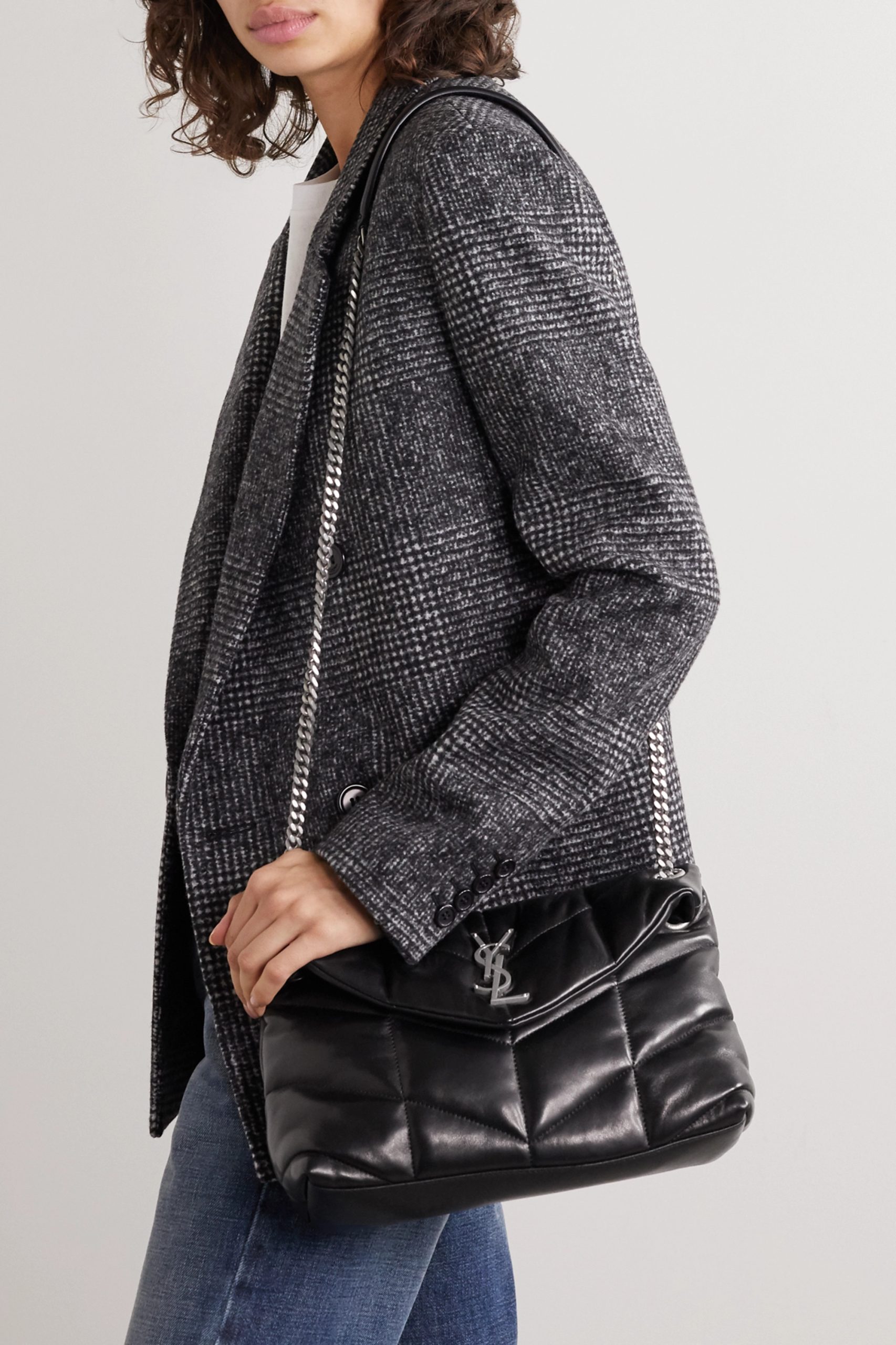 SAINT LAURENT Loulou Puffer small quilted leather shoulder bag black - Image 4