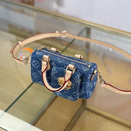 LV Nano Speedy Monogram Denim Bag - Image 3