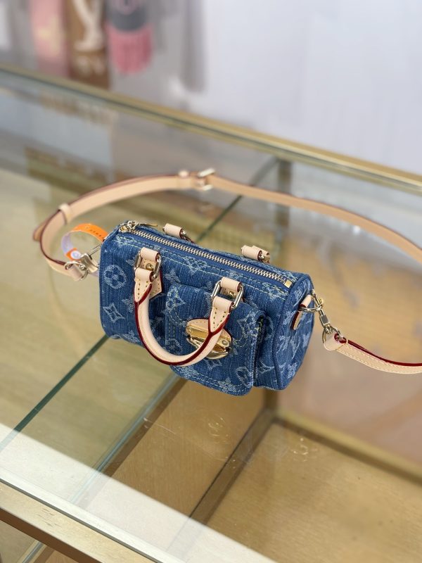 LV Nano Speedy Monogram Denim Bag