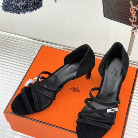 Hermès Kelly Buckle Thin-Strap Kitten-Heel Sandals - Image 2