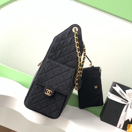 Chanel 25P Hobo Medium Handbag Denim & Gold-Tone Metal - Image 2