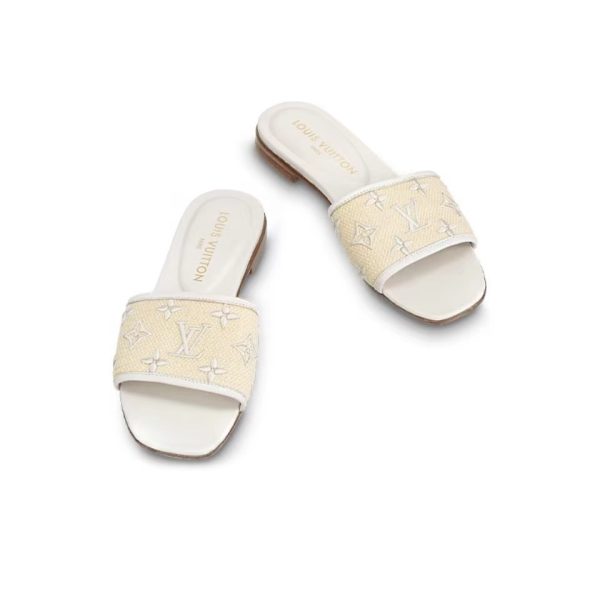 LV Fabric Flat Flip-flops Slide Sandal