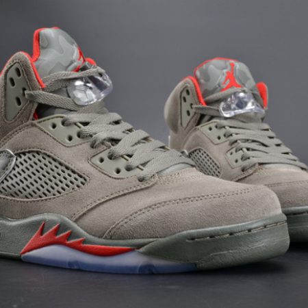 Bape x Air Jordan 5 Trophy RoomCamo university red mens 136027-051 - Image 8
