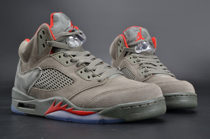 Bape x Air Jordan 5 Trophy RoomCamo university red mens 136027-051 - Image 8