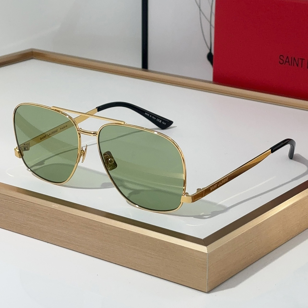 Saint Laurent YSL Metal Oval Sunglasses Top Quality - Image 2