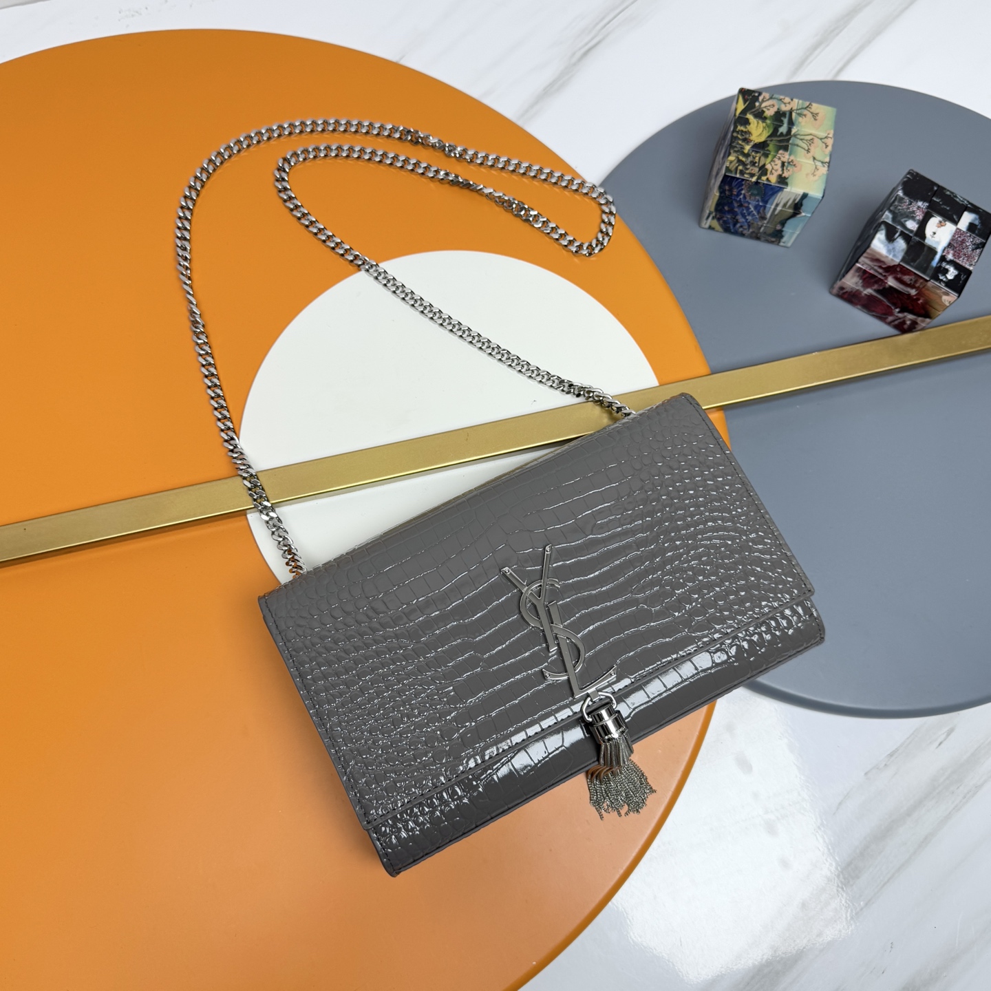 YSL Kate 24cm Crocodile Pattern Bag - 10A - Image 6