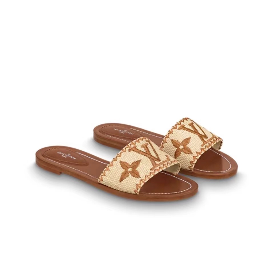 LV Lock lt Flat Flat Sandals Slide - Image 1