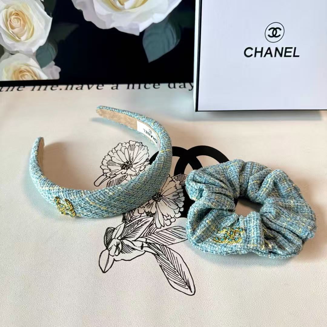 Chanel New Two-Piece Headband Set + Hair Tie - Image 3