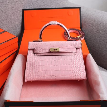 Hermes Kelly Gold Buckle Bag-Crocodile - Image 7