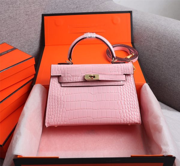 Hermes Kelly Gold Buckle Bag-Crocodile