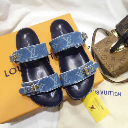 LV Bom Dia Leather Slide Sandals - Image 7