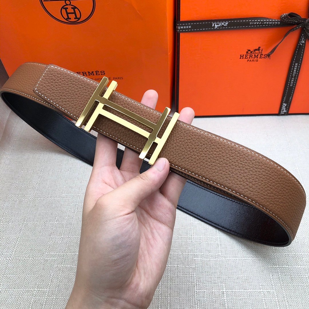 Hermes H Belt Buckle & Reversible Brown For Women, Women Belt 380MM - Image 5