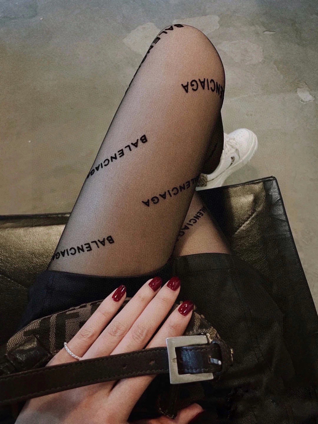 Balenciaga Parisian House Letter Stockings - Image 1