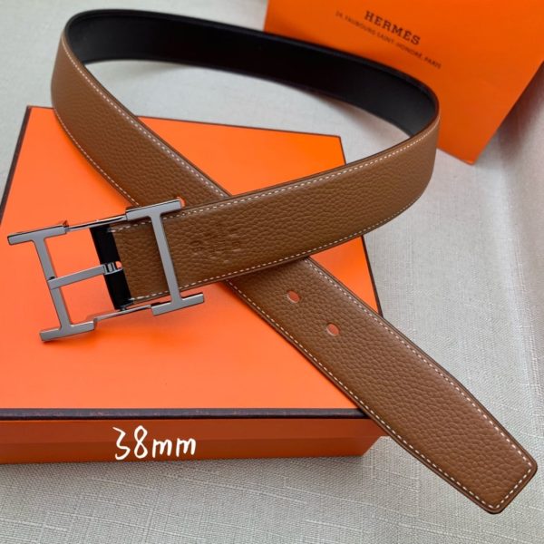 Hermes H Belt Buckle & Reversible Brown For Women, Women Belt 380MM