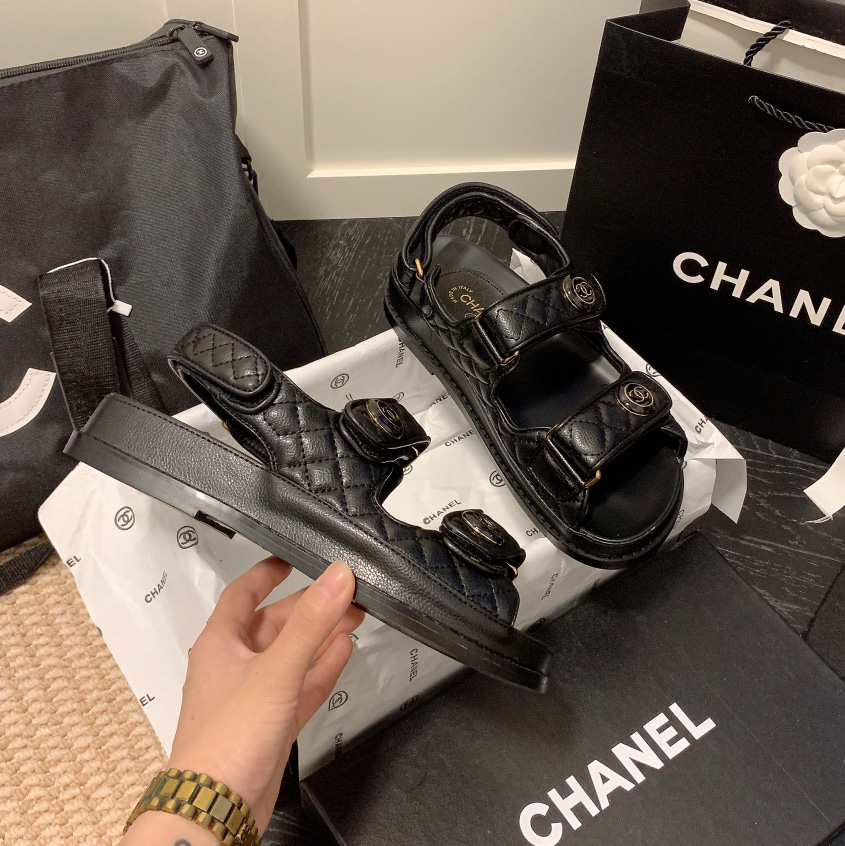 Chanel Velcro Slide Sandals Slippers Slide - Image 5