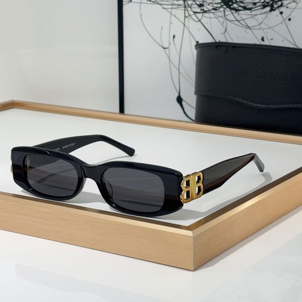 Balenciaga  Mirror leg Hollowed Out Logo   sunglasses Top quality