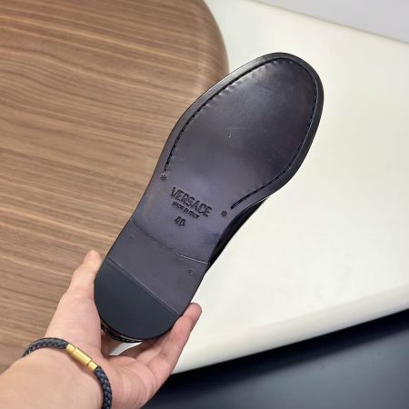 Versace Black Leather Medusa 95 Loafers - Image 9